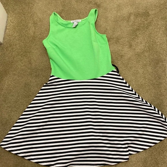 Dresses | Neon Top With A Black And Stripe Bottom Dress | Poshmark Dresses | Neon Top With A Black And Stripe Bottom Dress | Poshmark